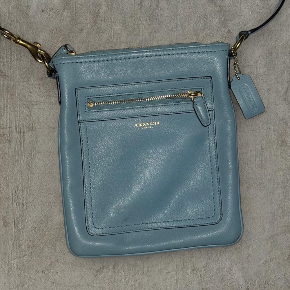 Coach Teal Leather Crossbody Bag